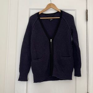 Wilfred Free Knit Waffle Zip Cardigan
